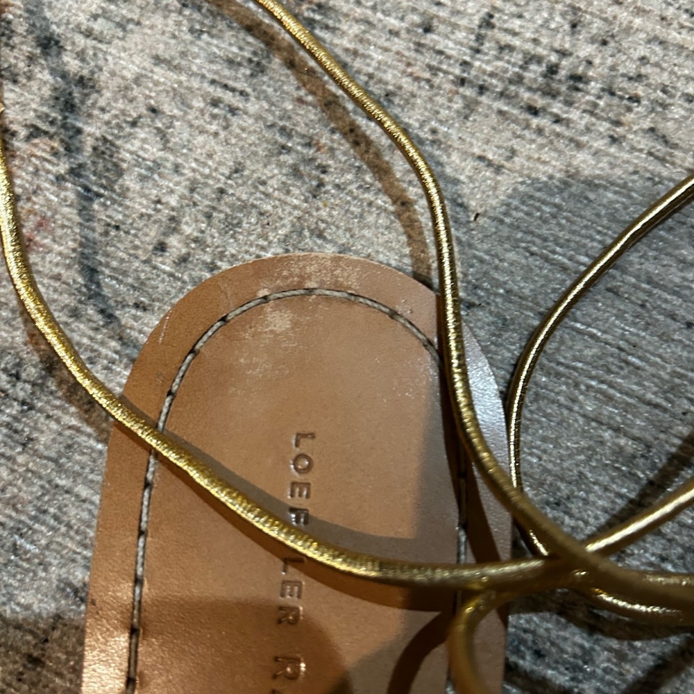 Loeffler Randall Gold Strappy Gladiator Sandals Size 7 - Picture 3 of 5